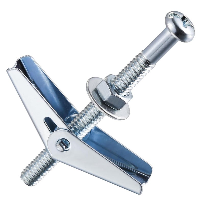 Wensilon (100 pcs) 1/8" Heavy Duty Drywall Anchors and Screws,Toggle Bolts and Wing Nuts Set, Hollow Drywall Anchors Bolts Screws Assortment Kit for Hanging Lamps Heavy Items - Image 1